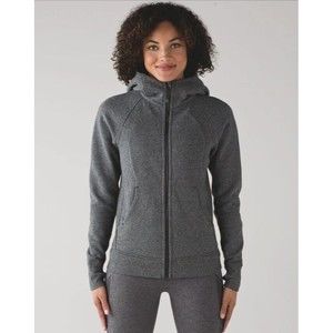 Lululemon Sweatshirt Womens 2 Scuba Hoodie Full‎ Zip Gym Yoga Athleisure Gray